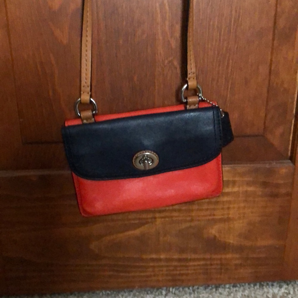 Coach cross body blue and red